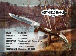 #128109 SAB Sabre Grind, Toothpick, Snake Wood.