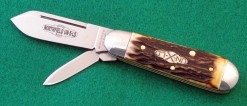#252209J Northfield UN-X-LD Jack Burnt Stag, 1095 Carbon Steel, 3" closed length, spear, and pen blades, released 4-7-09.