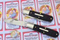#781124 TIDIOUTE CUTLERY, ROZEE BARLOW, JIGGED BLACK DELRIN. 1095 CARBON STEEL.