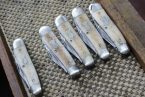 #57 TIDIOUTE CUTLERY, GEPPETTO WHITTLER, SMOOTH STAINED BONE. AFER POLISHING.