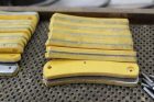 Yellow Linen Micarta handles shown in assembly